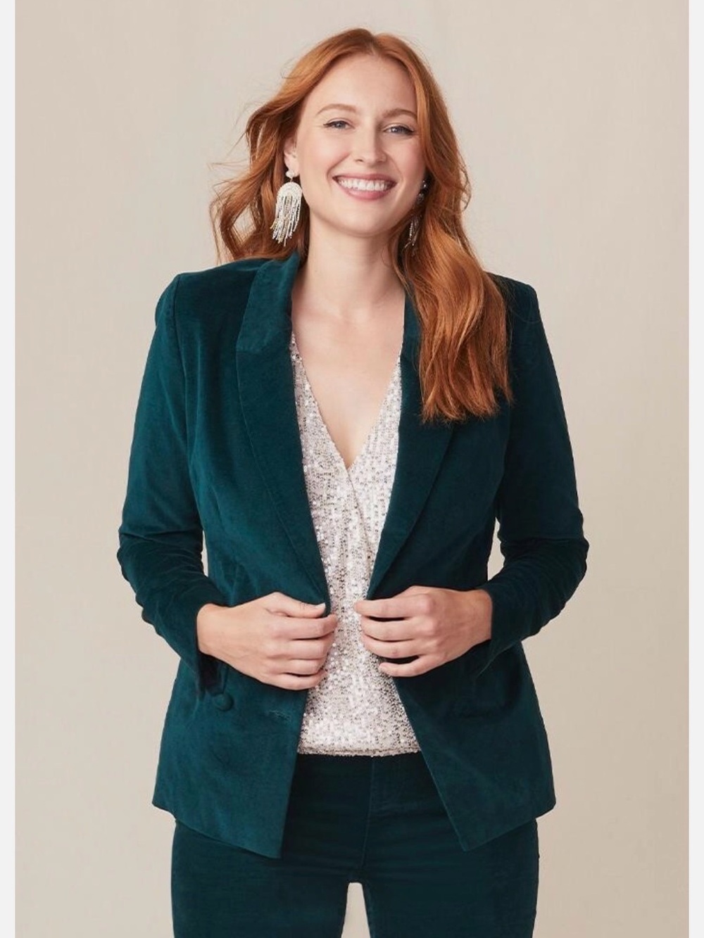 Matilda Jane Good Hart “Evergreen” Green Velvet Blazer Jacket - XL - Retail $108